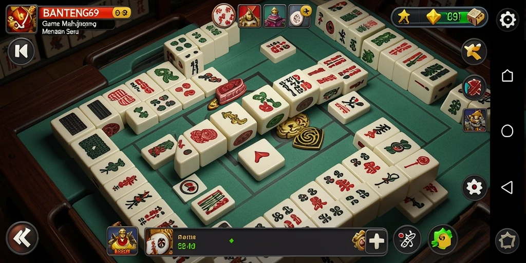 Tampilan gameplay menarik BANTENG69 dalam Mahjong.