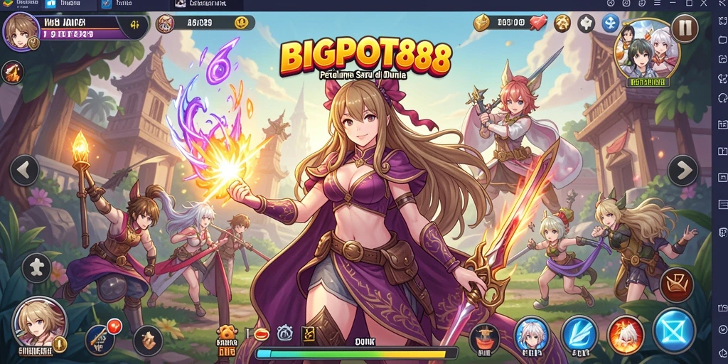 Gameplay seru BIGPOT88 dengan karakter anime ikonik.