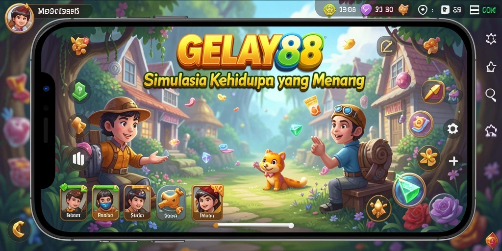 Tampilan gameplay menarik dari GELAY88 yang menunjukkan interaksi karakter.