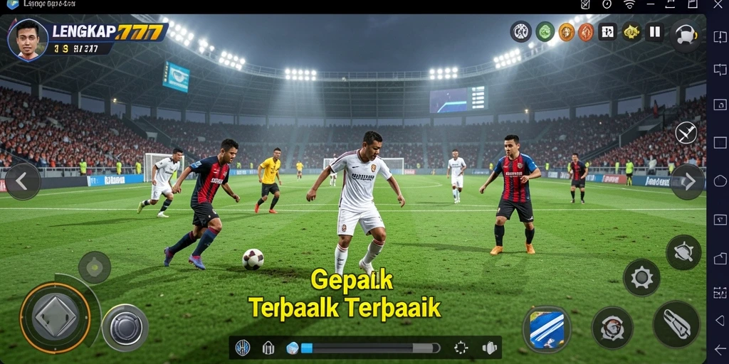 Gameplay LENGKAP777 yang seru dan realistis dalam aksi sepak bola.