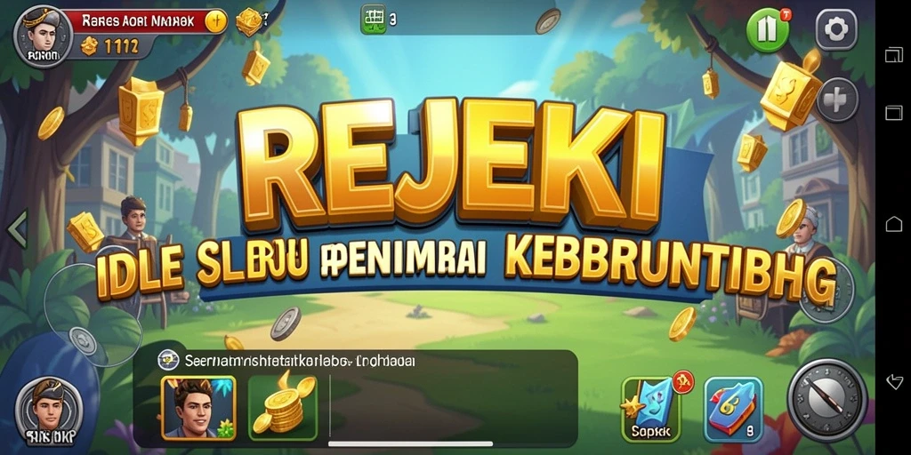 Tampilan gameplay REJEKI yang menarik dengan karakter dan item colorful.