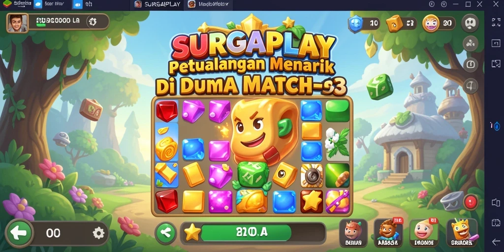 Tampilan gameplay SURGAPLAY dalam aksi Match-3 yang seru dan menantang.