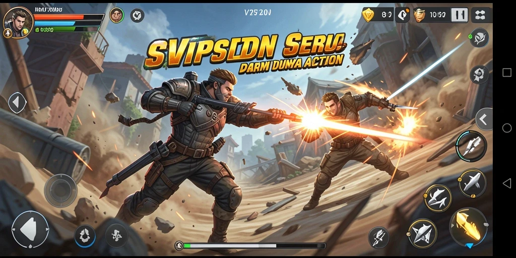 Tampilan gameplay menegangkan dalam SVIPSIDN yang penuh aksi.